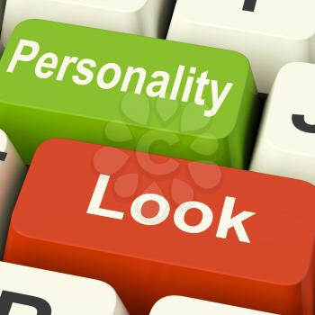 Look Personality Keys Showing Character Or Superficial