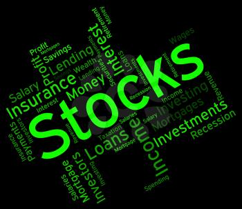 Stocks Word Indicating Return On Investment And Buy In 