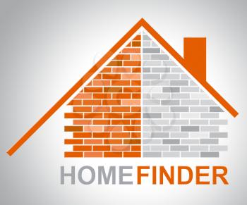 Home Finder Indicating Search For And Searching