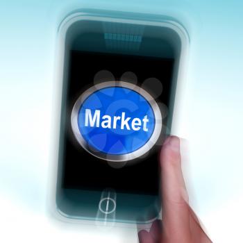 Market On Mobile Phone Meaning Marketing Advertising Sales