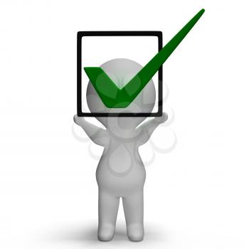 Holding Checkbox Or Check Box Shows Approval Or Checked