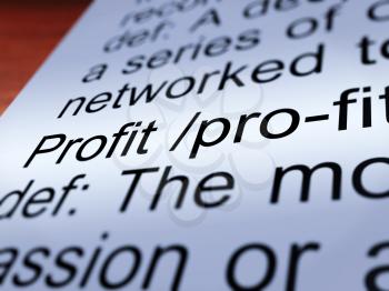 Profit Definition Closeup Shows Income Earned From Business