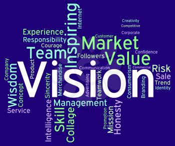 Vision Word Representing Goals Plan And Objective 