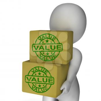 Value Boxes Showing Product Quality And Worth