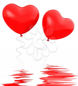 Heart Balloons Displaying Togetherness Affection And Attraction