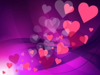Background Hearts Representing Valentine Day And Template