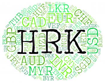Hrk Currency Representing Foreign Exchange And Coin