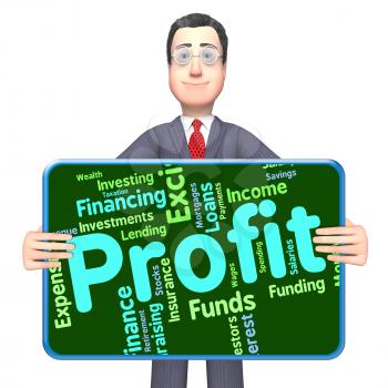 Profit Word Showing Earning Investment And Profits 