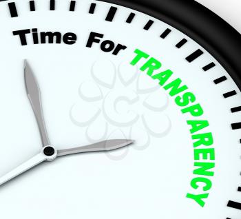 Time For Transparency Message Showing Ethics And Fairness