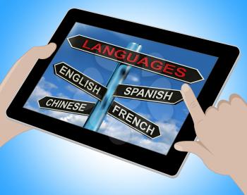 Languages Tablet Meaning English Chinese Spanish And French