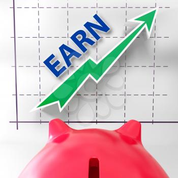 Earn Graph Meaning Rising Income Gain And Profits