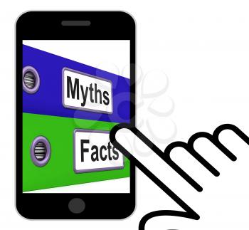 Myths Facts Folders Displaying Factual And Untrue Information