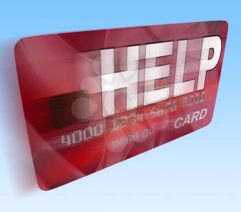 Help Bank Card Flying Meaning Give Monetary Support And Assistance