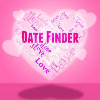 Date Finder Indicating Online Dating And Heart