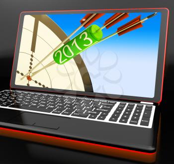 2013 Arrows On Laptop Shows Aimed Plans And Resolutions