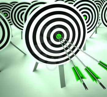 Triple Target Showing Winning Strategy Precision And Excellence