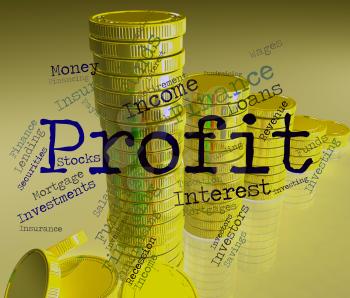 Profit Word Showing Wordcloud Earns And Lucrative 