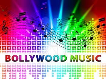 Bollywood Music Notes Design Represents Movie Industry Songs And Audio