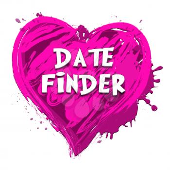 Date Finder Heart Design Indicating Search For Love 3d Illustration