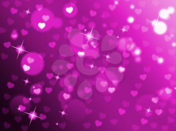 Purple Hearts Copyspace Showing Valentine Day And Love