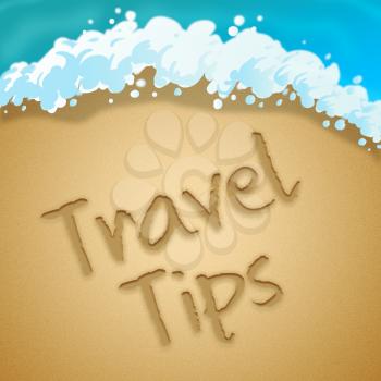 Travel Tips Beach Sand Indicates Tour Hints 3d Illustration