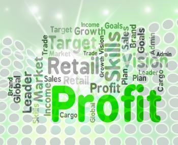Profit Word Wordcloud Meaning Earnings Growth And Text
