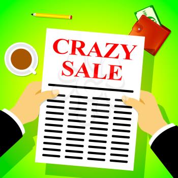 Crazy Sale Newsletter Means Retail Clearance 3d Illustration
