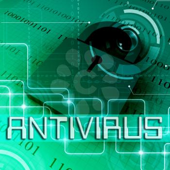 Antivirus Data Padlock Showing Protected 3d Rendering