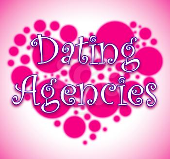 Dating Agencies Heart Circles Showing Services Relationship And Sweethearts