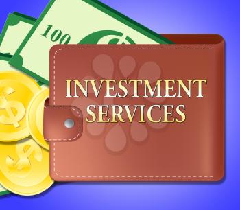 Investment Services Wallet Means Investing Options 3d Illustration