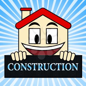 House Construction Shows Home Building 3d Illustration