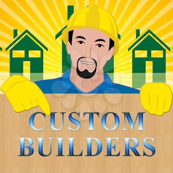 Custom Builders Shows Customized Building 3d Illustration