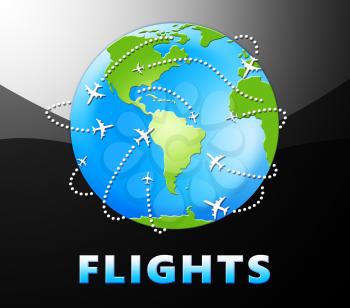 Flights Globe Planes For Overseas Vacation 3d Illustration