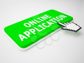 Online Application Key Means Internet Job 3d Rendering