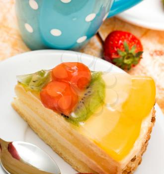 Strawberry Cream Cake Representing Tasty Cuisine And Freshness