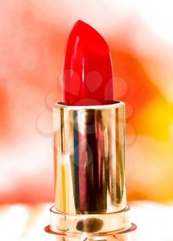 Red Lipstick Makeup Indicates Beauty Products And Make-Up