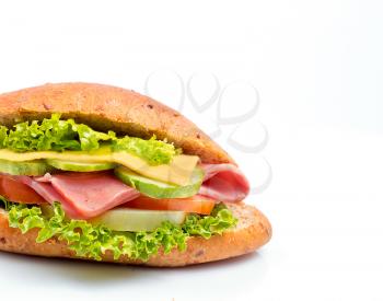 Sandwich Ham Cheese Indicating Bread Roll And Rolls