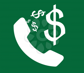 Phone and Dollar Sign Icon, EPS 8 supported.