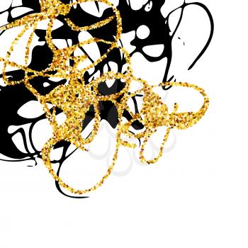 Abstract golden and black stains design element. Golden glitter marble. Vector illustration  EPS10