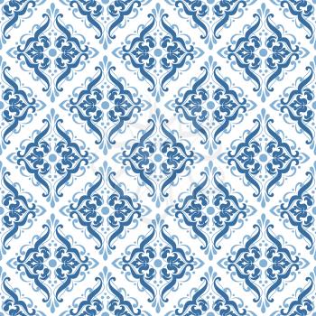 Damask pattern Seamless vintage background. Vector illustration. 