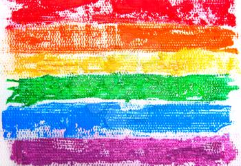 The background of a rainbow flag painted in paints on canvas. The LGBT Symbol