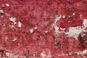 Grunge cement red, embossed, rough texture with peeling paint