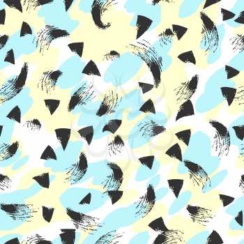 Hand drawn abstract grunge seamless pattern. Background painted with ink.