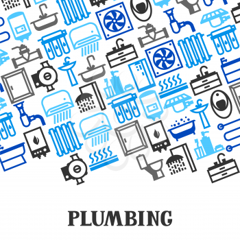 Plumbing background design. Illustration for sanitary engineering shop. Sale, service and installation.