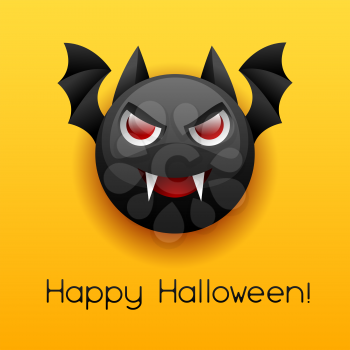 Happy Halloween angry vampire. Celebration party greeting card.