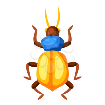 Illustration of colorful beetle. Stylized decorative color insect.