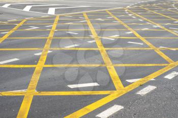 Wafer road marking on intersection at town. Texture design.