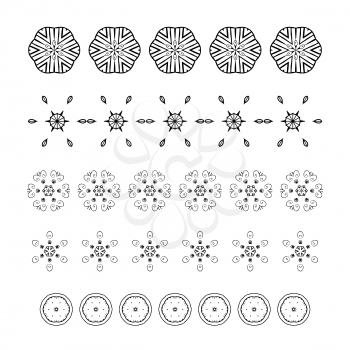 Set of Hand drawn ornament border set and fashion abstract design element