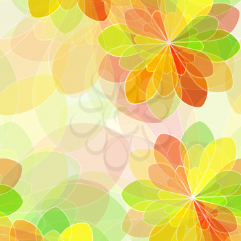 Romantic floral seamless pattern in gold and green tones