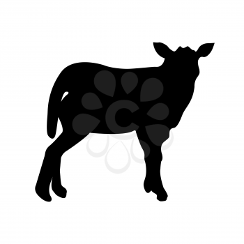 Black silhouette of a sheep on a white background